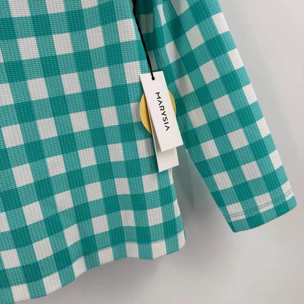 MARYSIA SWIM Bumby x Maisonette Rashguard Girls SZ 8 Check Shirt Top Gingham NWT